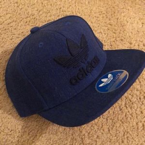 Adidas blue and black trefoil SnapBack hat